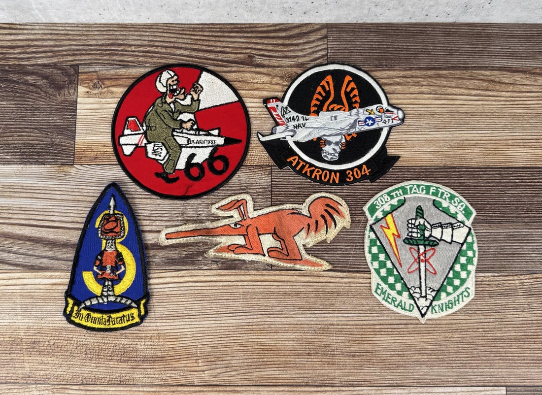 Group Of US Air Force Unit Patches: Five total. Provenance: Lifetime Military Memorabilia & Arms Collection of Peter L. Knepton (1956-2023 Savannah, Georgia)