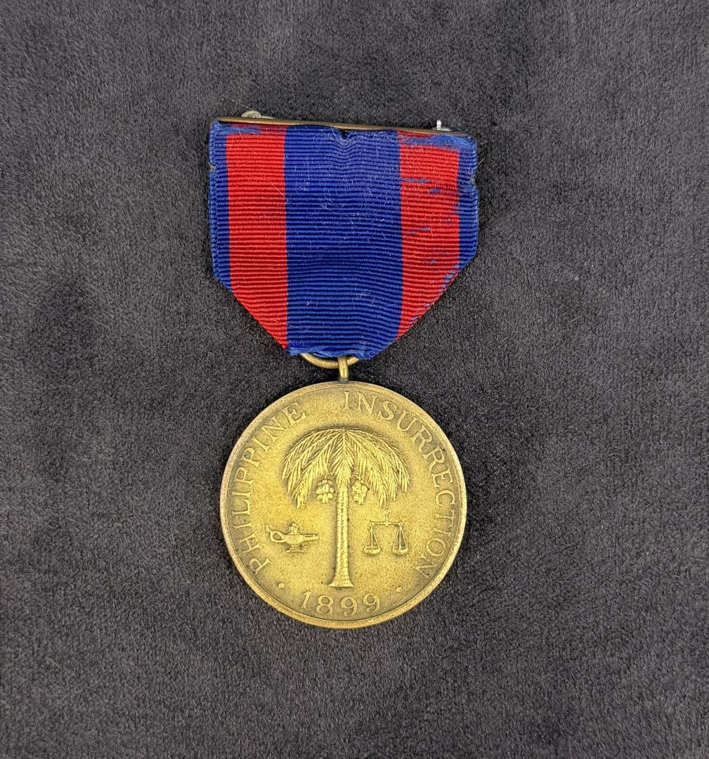 Spanish American War Philippine Insurrection Medal: Numbered as shown. Medal belonged to Major William Bradford Williams, participant in the charge on San Juan Hill with Theodore Roosevelt, and the Boxer Rebellion.