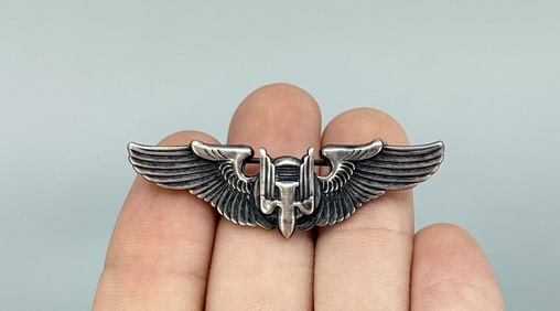 WW2 Sterling Silver Aerial Gunner Pilot Wings