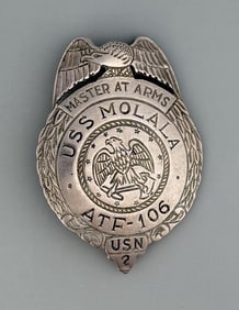 US Navy USS Molala Master At Arms Badge