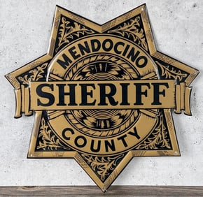 California Mendocino County Sheriff Tin Sign