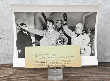 1938 Hitler & Mussolini In Italy Photo