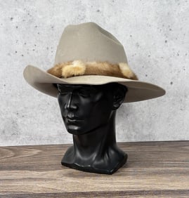 Antique Montana Cowboy Hat with Mink Hat Band