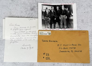 Charles Ozuk Tokyo Raider Letter and Photo