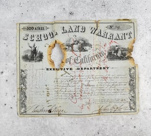 1852 California Land Warrant Document