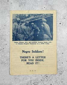 Korean War Negro Soldiers Propaganda Leaflet