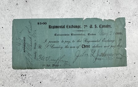 1900 7th US Cavalry Regimental Exchange Script