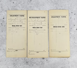 1907 Montana National Guard Enlistment Documents