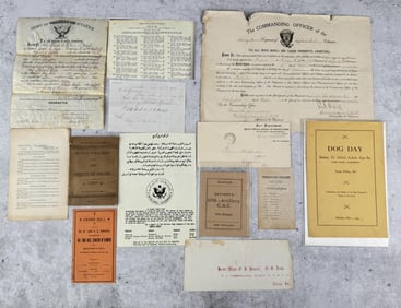 Collection Of Military Paper Ephemera