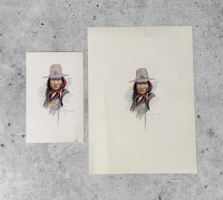 Edgar Paxson Cree Indian Print & Post Card
