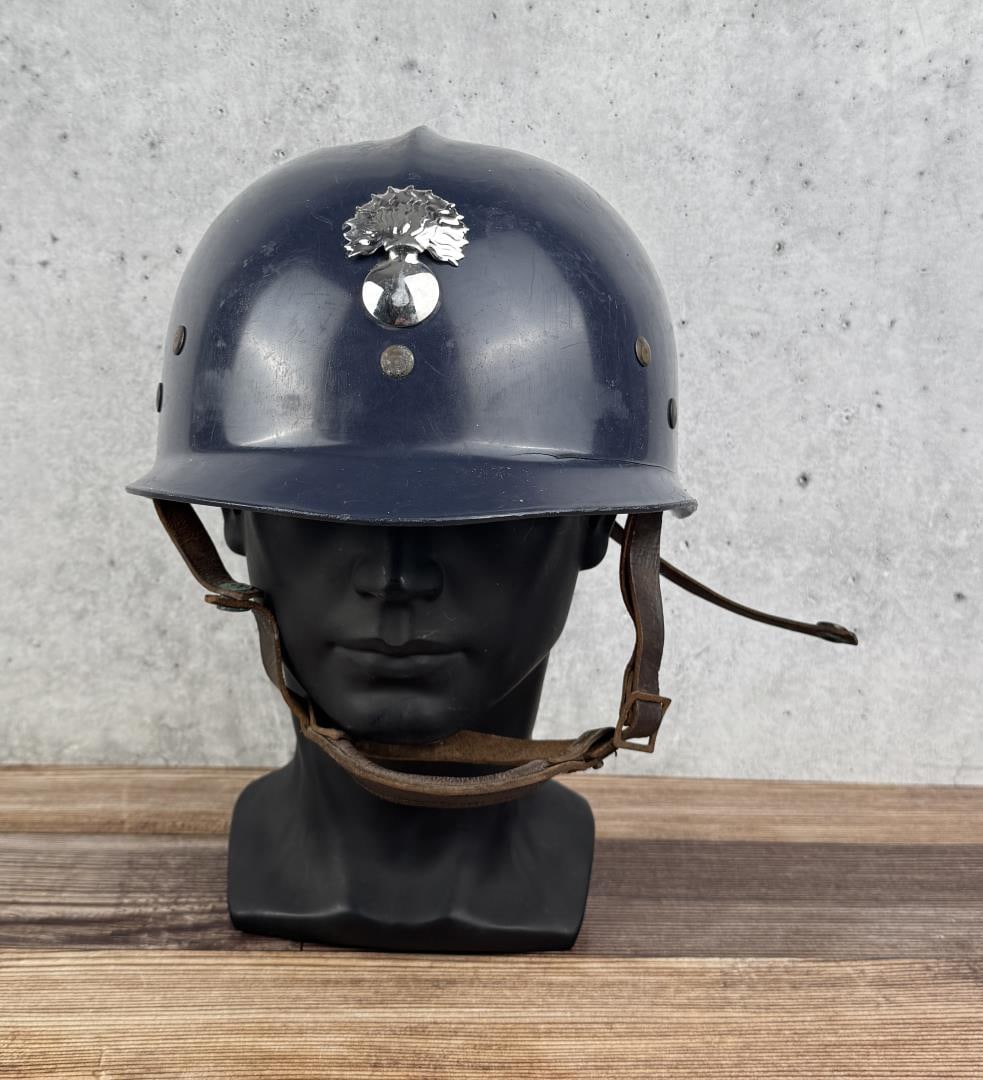 Belgian Blue Plastic Riot Police Helmet: Decent example
