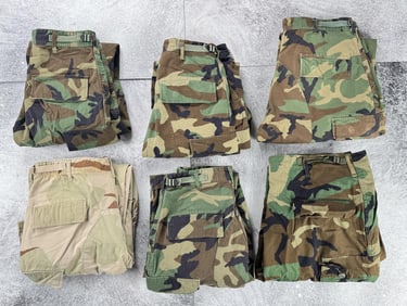 Group Of Gulf War US Military Camouflage Trousers