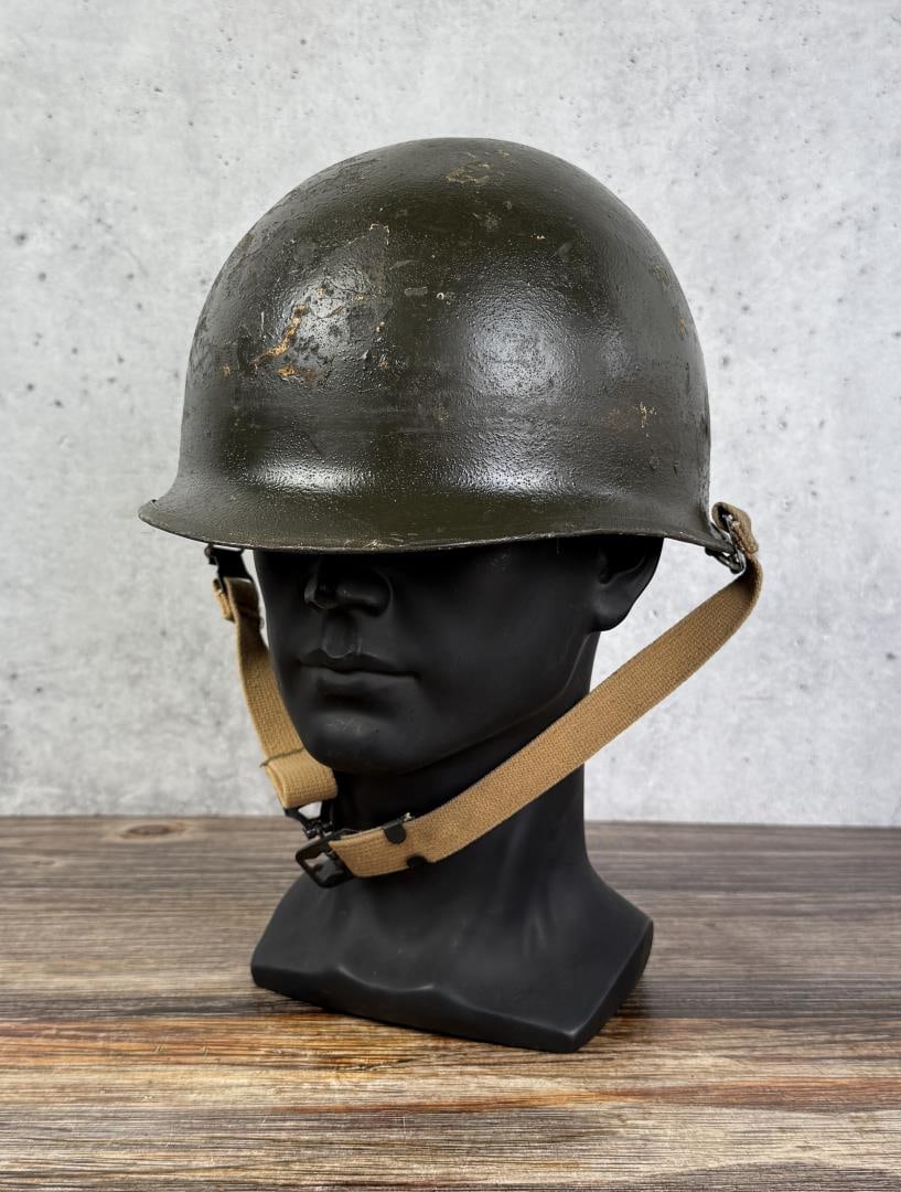 WW2 Rear Seam M1 US Army Helmet: Repainted