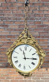 Double Faced Gilded Hanging Clock
