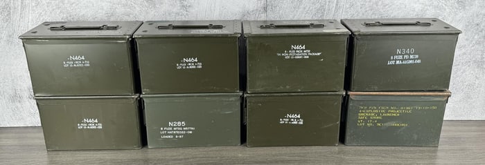Group Of Proximity Fuze Ammo Cans