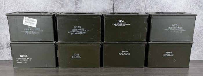 Group Of Proximity Fuze Ammo Cans