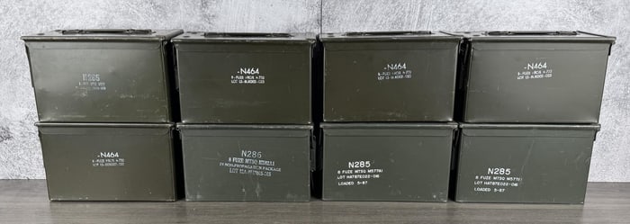 Group Of Proximity Fuze Ammo Cans
