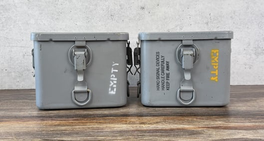 Pair Of US Navy Flare Cans