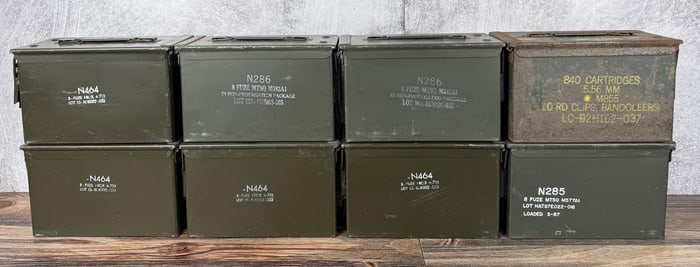 Group Of Proximity Fuze Ammo Cans