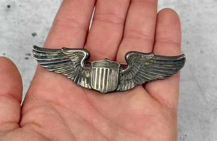 WW2 Amcraft USAAF Sterling Silver Pilot Wings