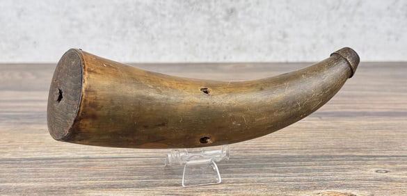 Antique Frontier Powder Horn Flask