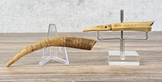 Fur Trapper Carved Antler Powder Measures