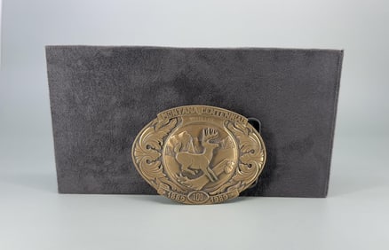 Montana Centennial Whitetail Deer Belt Buckle
