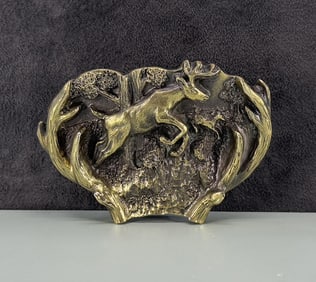 3D Buck Deer Great American Belt Buckle