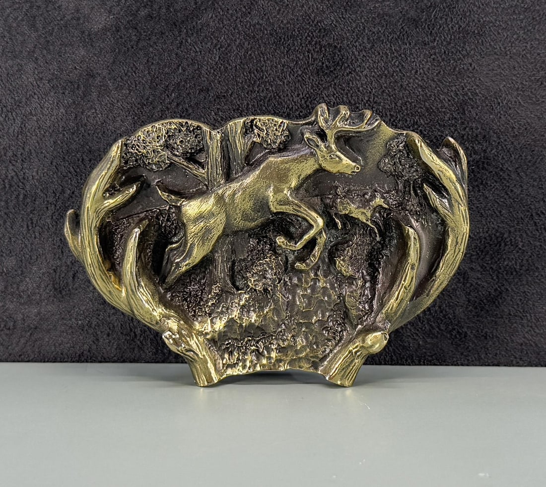 3D Buck Deer Great American Belt Buckle: 3 1/4" long