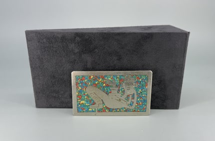 Mexican Aztec Chip Inlaid Belt Buckle