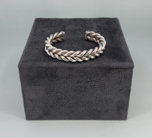 Navajo Heavy Braided Sterling Silver Bracelet
