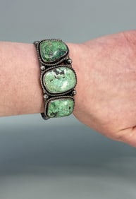 Old Pawn Navajo Sterling Silver Turquoise Bracelet
