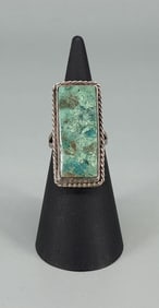 Old Pawn Navajo Sterling Silver Turquoise Ring