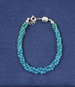 Blue Quartz Multi Strand Beaded Bracelet