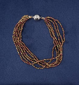 Iridescent Faceted Spinel Beaded Bracelet