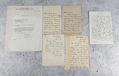 Signed Letters by Famous Mathematicians: Henry John Stephen Smith, Andrew Russell Forsyth, Arthur Cayley, Richard Courant.
