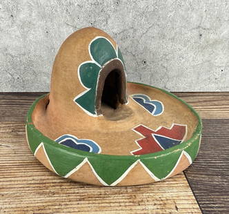 Jemez Pueblo Pottery Horno Oven: 4 3/8" diameter, 2 1/2" tall.