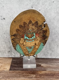 Pyrography Hopi Indian Kachina Plaque