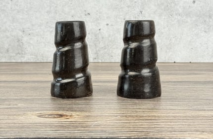 Santa Clara Pueblo Pottery Candlesticks