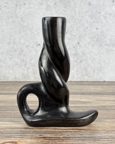 Santa Clara Pueblo Pottery Candlestick