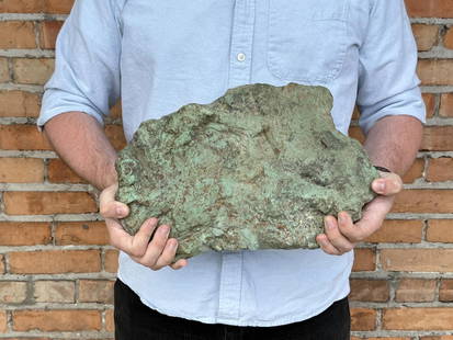 37875ct 16.7lb Jewelry Grade Turquoise Nugget: Alacran Mine Mexico. Has been stabilized. 14" by 9" by 4 3/4".