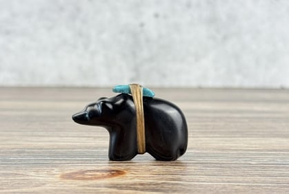 Zuni Carved Jet Bear Fetish