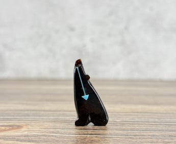 Herbert Quam Zuni Carved Amber Bear Fetish