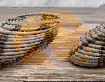 Native American Indian Lidded Basket