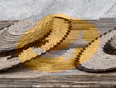 Antique Pima Native American Indian Hat Basket