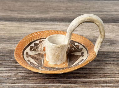 Acoma Pueblo Pottery Candlestick