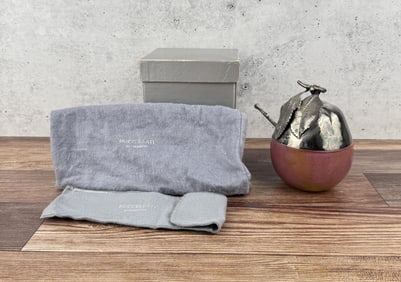 Buccellati Sterling Silver Murano Glass Jam Jar