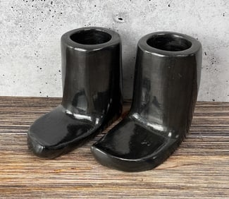 Marie Herrera Name Pueblo Boot Candlesticks