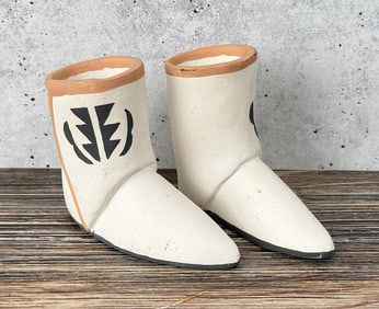 Lucy Jojola Isleta Pueblo Boot Candlesticks