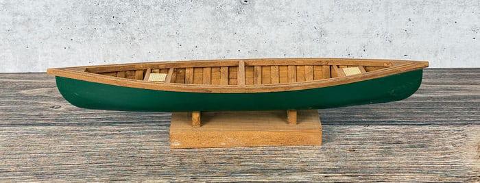 GAW Woodworking Carved Salesman Sample Wood Canoe